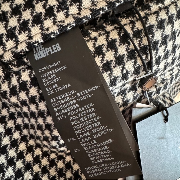 The Kooples Micro Houndstooth
Wool-Blend Blazer NEW - Picture 6 of 16